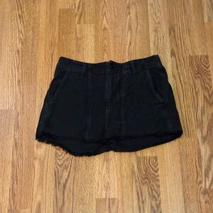 Citizens of humanity black washed shorts with distressed details on the bottom